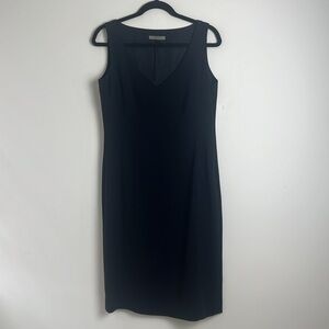 NWOT Jaeger Black Sleeveless Quiet Luxury Knee Length Career Sheath Dress US8